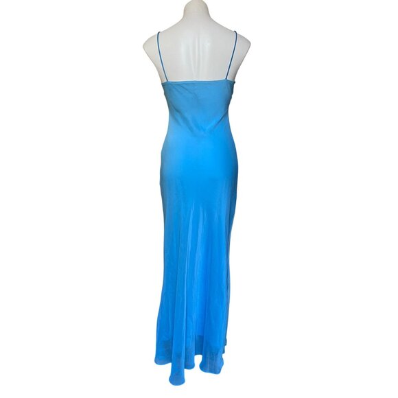 Cache Crystal Blue Y2K Chiffon Maxi Slip Dress Formal Gown Fairycore Size 4 XS - Picture 4 of 7